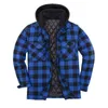 Mens Winter Hooded Shirt Jacket Men's Casual Loose Thicked Warm Harajuku Cott Flanell Plaid Hooded Coat Outdoor Work Outwear K77k#