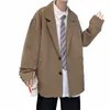 2023 nuovo stile coreano allentato Plus Size vestito maschile oversize top giacca sportiva da uomo Ulzzang Fi cappotto streetwear uomo giacche L13 S07P #