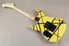 Double Shake 22 Pin Electric Guitar Yellow Black Rands Maple Fingle Board Frakt snabbt