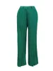 LW Plus Taille Plissée Pantalon à Jambes Larges Été Casual Élastique Taille Haute Pantalon Femmes Fi Élégant Solide À Lacets Pantalon À Jambes Larges t8os #