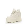 Sapatos casuais krasovki 11cm malha de ar couro genuíno respirável plataforma cunha microfibra mulheres verão oco chunky sneaker sandálias