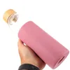 Wine Glasses Outdoor Glass Cup Mini Water Bottles Student Portable Drinking With Bamboo Cover