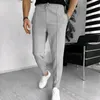 Pantaloni casual da uomo autunno e inverno Waffle Pantaloni da jogging in vita elastica Pantaloni da uomo grigi neri P3vR #