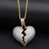 Solid Broken Heart Pendant Necklace For Mens Womens Fashion Personality Hip Hop Necklaces Couple Jewelry230G