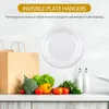 Kitchen Storage 2 Pcs Spring Hanging Pan Hook Stainless Steel Plate Display Hangers Heavy Duty Clothes Rack