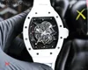 Richarsmill Watch Rakish Mechanical Cool Wrist Watches TV Factory RMS055 Bubbla Watson White Ceramic 2024 Luxury Style