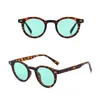 Zonnebrillen Retro ronde zonnebril voor dames en heren Merkontwerper Klassieke zonnebril met klein frame voor dames Brillen Black Panther Green UV400 J240328