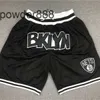 Men's Quick Drying Embroidered Shorts Nets Embroidered Basketball Pants Retro Sports Shorts Pockets American Casual