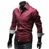 NY 2022 FI TINY LATTICE PURE COLOR SHIRT MEN CAMISA SOCIAL MASCULINA British Evening Dr Shirts Corleis Chemise Shirts B95B#