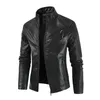 Herren Leder Kunstleder 2023 Frühling und Herbst Herren Lederjacke Reißverschluss Casual Top Jugend Motorradbekleidung 240330