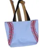 Utomhuspåsar 2022 Handväska Baseball Stitching Mix varje 5 färger 16.5x12.6x3.5inch Mesh Handle Shoder Bag Stitched Print Tote Beach SPOR DHIT4