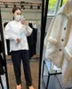 Camicette da donna Blogger giapponesi da donna Camicia retrò con scollo tondo in pizzo 23 Top con maniche a germoglio carino primaverile
