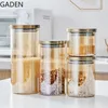 Bouteilles de stockage en verre créatif, grand réservoir hermétique avec couvercle, distributeur de grains de café résistant à l'humidité
