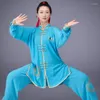 Roupas étnicas Bordado Tai Chi Uniforme Mulheres Homens Artes Marciais Chinês Trajes de Desempenho Tradicional Wing Chun Terno