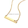 Pendant Necklaces Love Heart Necklace Fashion Gold Solid Blank Bar Stainless Steel For Buyer Own Engraving Jewelry Diy Drop Delivery P Dhmqd