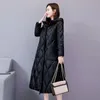 new Down Cott-padded Jacket Women 2024 Winter Medium To Lg Pocket Parka Coat Casual Hooded Loose Windproof Outerwear R8T4#