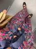 Nadrukowane rękawy puchowe górne 2 -częściowy zestaw dla kobiet fi z koronkowymi potargowanymi koszulami garnitury 2024 biuro Lady High Streetwear 99U2#