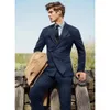 Elegant herrar för mäns kostymjacka Slim Casual Fi Design Wool Tweed Double-Breasted Pants Men's Full Set U8yo#