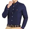 Luxury Qulity Full Classic Fit Tops LG-Sleeve-skjortor för män Solid Color Social Slim Form Formal Shirt Busin Office Clothes S1ie#