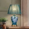 Tafellampen RONIN Moderne lamp LED Creatief Touch Dimbaar Blauw Keramiek Bureaulamp Voor Thuis Woonkamer Slaapkamer Decor