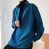 2024 Estate Nuovo Colore Solido Lg con maniche Risvolto Camicia da Uomo Francese Neutro Elegante Retro Profondo V Top di Nicchia Busin Camicetta Abbigliamento U5iv #