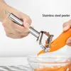 Met borstel Keuken RVS dubbele kop Meloenschaaf Fruitschaaf Zijdeschaaf Multifunctioneel creatief keukengereedschap