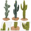 Flores decorativas 3 pçs pequeno cacto micro paisagem ornamento de vidro mini ornamentos plantas em miniatura estatuetas pvc escritório