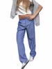pantaloni a strisce Combhasaki Womens Casual Cleanfit Elastico a strisce a strisce a strisce/plaid Streetwear estetico con tasche S0S8#