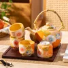 Zestawy herbaciarni WIĘKOWNIK KETTLE DOMOWY CERMICZNY BLAGLAZE Kolorowe czajniki Zestaw herbaty ręcznie malowane vintage filiżanki chiński garnek