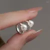 Creolen Vintage Damen synthetische Perle Mode personalisierte unregelmäßige geometrische Sterling Silber Schmuck Partygeschenke