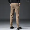Calças masculinas 2024 outono inverno homens casuais sólidos retos calças soltas masculino all-match diário clássico básico streetwear