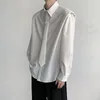 Hommes Cravate Épaulière Lâche Casual Lg Chemises À Manches Mâle Japon Coréen Streetwear Fi Party Dr Chemises Vêtements De Scène Y9u0 #