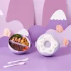 Vaisselle boîte à déjeuner pour enfants à l'école, collation beignet dessin animé, Bento étanche, conteneur micro-ondable, vaisselle pour enfants