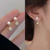 Orecchini a bottone 2024 tendenza eleganti perle d'imitazione sfera di zircone completa per le donne moda orecchini gioielli regali all'ingrosso