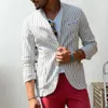 Slim Fit Suit Jacket Elegant Men's Striped Print Busin com bolsos de lapela Casaco formal para trabalho ou especial para conforto 78IK #