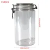 Jars 1500ML Plastic Round Clip Top Storage Jar With Airtight Seal Lid Food Container Tableware Preserving Kitchen Flour Pasta Spice O