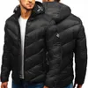 Hommes Veste Couleur Unie Chaud Hiver Épais Manteau matelassé à capuche pour un usage quotidien t4St #