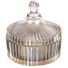 Frascos de luxo europeu cristal claro purificação de vidro desmagnetização tigela recipiente criativo caixa de jóias com tampa doces jar decoração