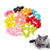 Vêtements de chien 140pcs / 7 ensembles de capuchons d'ongles pour animaux de compagnie joli protecteur de contrôle de couverture de griffe pour chat taille M (couleur aléatoire)