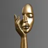 Sculptures NORTHEUINS Resin Abstract Mask Statues European Miniature Figurines for Interior Home Office Desktop Figure Ornament Decortion