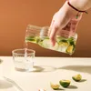 Weingläser, Glas-Wasserkrug-Set mit Tasse, 500 ml/600 ml, hitzebeständige V-förmige Mundkaraffe, große Kapazität, Mundwasserflasche
