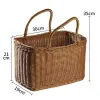 Kosze Ins Wind Picnic Basket Outdoor Spring Rattan Storage Garden Kosz owocowy koszyk z uchwytem Dekoracja domu