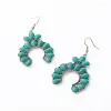 Dangle Chandelier Earrings Faux Turquoise Fashion Accessories Bohemian Vintage Geometric Cutout Pendant Jewelry For Women Retro Wife D Ot9Gi