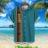 3D-Tiki-Druck-Hawaii-Hemden für Männer Retro-Männerhemd lose beiläufige männliche Kleidung 2024 neuer Fi-Trend-Mann-Kurzarm-Hemd