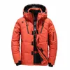 オレンジ色の高品質ダウンジャケット冬の新しいフード付きカジュアルなfi