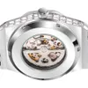 Watch en diamant complet Regarder haut de gamme Full Square Diamond Luminal Hollow Mécanique montre une montre célèbre Simulation identique