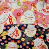 Fabric 145*98cm 100% Cotton Printed Lucky Cat Cloth Maneki Neko Japanese Style Bronzed Fabric For Sewing Kimono Bags Handmade DIY