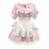 Ensemble uniforme de femme de chambre rose japonais Cos Soft Girl Maid Dr Lolita Dr w6bt #