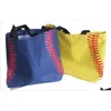 Utomhuspåsar 2022 Handväska Baseball Stitching Mix varje 5 färger 16.5x12.6x3.5inch Mesh Handle Shoder Bag Stitched Print Tote Beach SPOR DHIT4