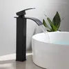 Bathroom Sink Faucets Accessories Faucet Waterfall Effluent /cold Water Tap Black For